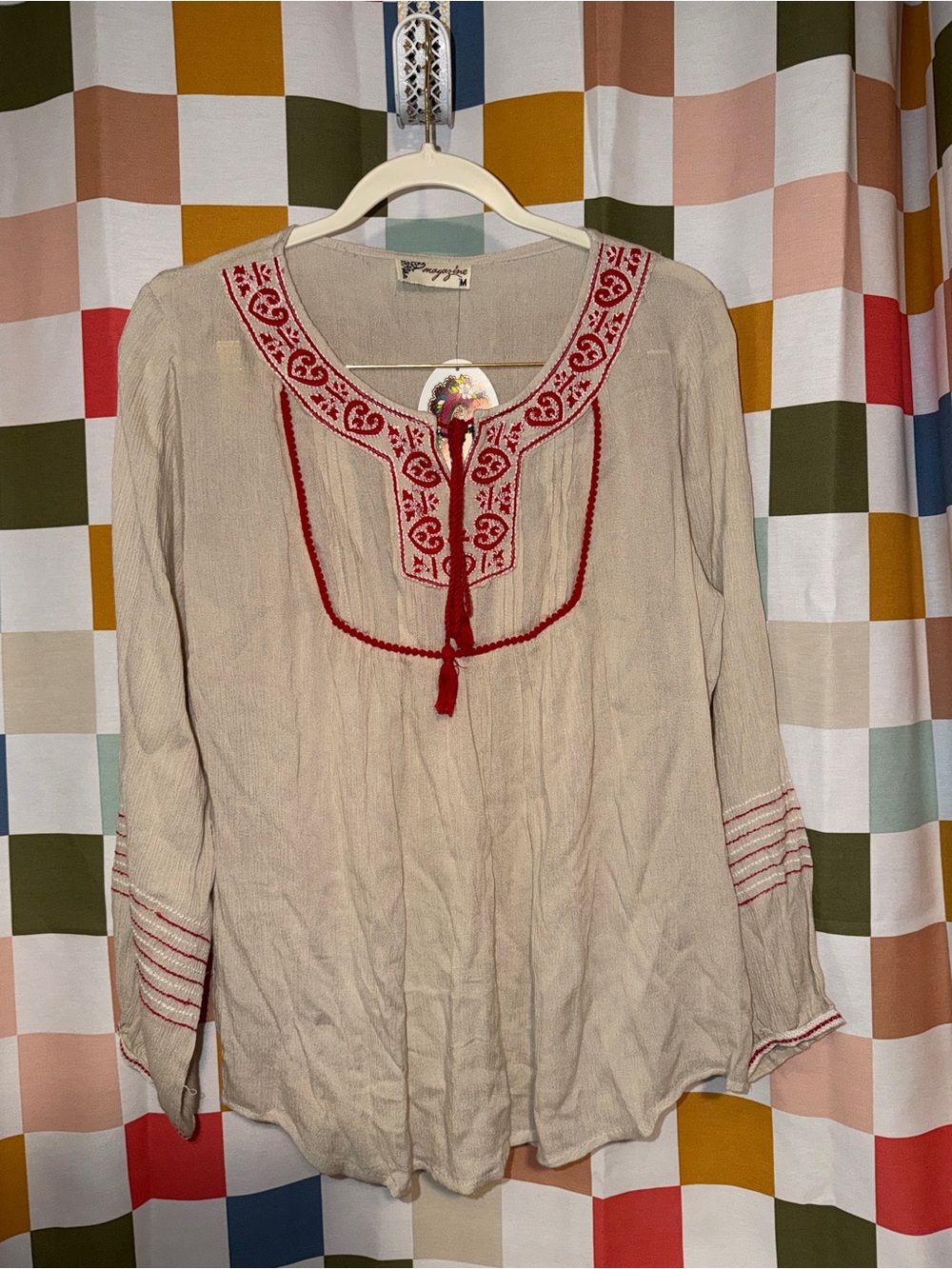 NWT Magazine Peasant Top